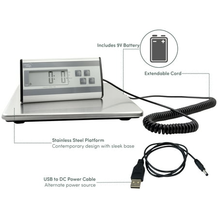 Smart Weigh Digital Heavy Duty Shipping and Postal Scale with Durable Stainless Steel Large Platform 440 lbs Capacity X 6 oz (Best Digital Postal Scale)