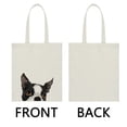 thumbnail image 2 of WIRESTER 14.17 x 12.2 inches Cotton Tote Bag Reusable Grocery Shopping Cloth Bags - Animal Boston Terrier Dog, 2 of 6