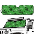 thumbnail image 2 of POLERO Windshield Sun Shade Compatible with Car SUV Off-road Vehicle 52.95"x16.14" Folding Front Window Sun Shade for Car Accessories (Green Bicycle Pattern), 2 of 7