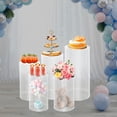 thumbnail image 5 of 5-Piece Clear Acrylic Wedding Display Stands Set, 77 lbs Capacity, Cylinder Pedestals, 5 of 10