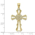 thumbnail image 2 of 10k Solid Yellow Gold Cut-out With Teardrop Sides Religious Faith Cross Charm 29mm Long Pendant Necklace for Women, 2 of 2
