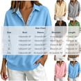 thumbnail image 4 of Half Button Collared Sweatshirt for Women, Long Sleeve Sweatshirts for Women Half Snap Button V Neck Lapel Collared Oversized Tshirts Pullover Top Sweatshirt for Women for Fall Winter Daily Commute, 4 of 7