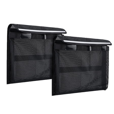 2 pack Heavy Duty Adhesive Mount Closable Boat Storage Bag Mesh Organizer with Reflective Strips & Hook-and-Loop Fastener for Boat Gear Fishing Tackle Home Use(25*34cm)