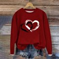 thumbnail image 4 of FAIWAD Women's Long Sleeve Pullover Tops Heart Print Round Neck Tops Spring Loose Plus Size Tunic Tops, 4 of 5