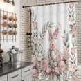 thumbnail image 3 of Shower Curtain for Bathroom Easter Bunny Garland Leaves Waterproof Bath Curtains Shower Curtains with Hooks,Country Rabbit Leaves Bathroom Curtain Privacy Drapes for Bathtubs Toilet 36x72in, 3 of 9