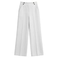 thumbnail image 5 of Npasoilc Business Work Pants for Women Solid Color Pocket Casual Office Trousers,White, 5 of 6