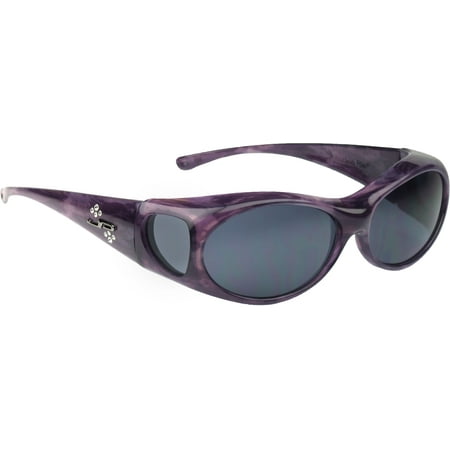 Fitovers Eyewear Aurora Sunglasses (Purple Haze, Polarized Grey) - Oval - 133mm X 39mm or 5 - 1/4