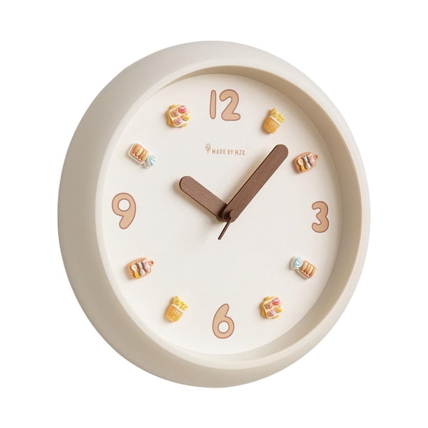 Reloj de pared redondo, resistente y silencioso, ideal para oficina, estudio o casa de campo. blanco