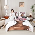 thumbnail image 4 of Homewish Black Girl 2pcs Bedding Comforter Set,Flying Butterfly Twin Comforter Sets,Chic Flower Rose Breathable Bedding Set,Ultra Soft Home Decor,Reversible, 4 of 8