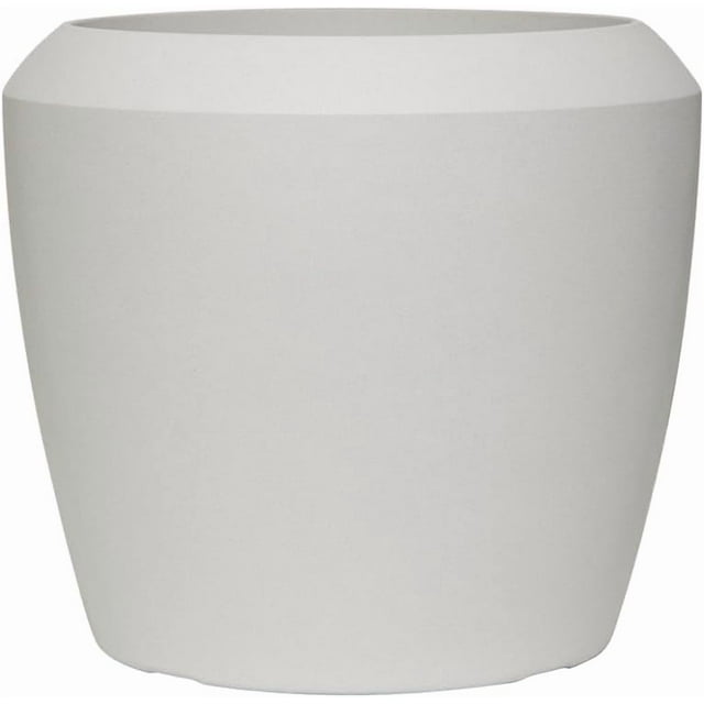 Jardinière Ronde en Résine pour Intérieur et Extérieur, Pot pour Grand Arbre et Grande Fleur avec Trou de Drainage, Légère et Résistante aux Intempéries, Patio, Porche, Palmier (Beige Craie, Petit Format - 13,2 Pouces)
