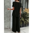 thumbnail image 2 of YNIQUE Spring and Summer Casual Fashion Solid Color Short-Sleeved Trousers Suit, 2 of 7