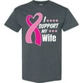 thumbnail image 3 of Inktastic Breast Cancer Awareness I Support My Wife with Pink Ribbon T-Shirt, 3 of 5