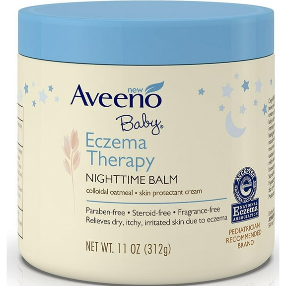 AVEENO Baby Eczema Therapy Nighttime Balm 11 oz (Pack of 3)