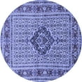 thumbnail image 1 of Ahgly Company Indoor Round Medallion Blue Traditional Area Rugs, 7' Round, 1 of 4