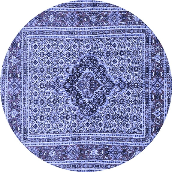 Ahgly Company Indoor Round Medallion Blue Traditional Area Rugs, 7' Round
