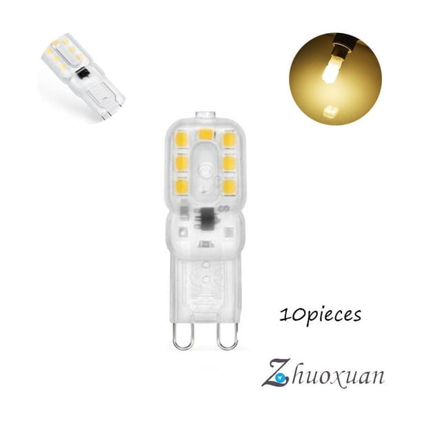 Bombillas LED G9, casquillo G9 de bajo consumo, encendido instantáneo sin tiempo de calentamiento, adecuadas para lámparas colgantes, ventiladores de techo, iluminación de ventanas, apliques de