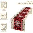 thumbnail image 3 of Snowflakes Christmas Table Runner Buffalo Plaid Winter Holiday Theme Art Printed Dinner Runner for Home Party Kitchen Dining Table Decor Fabric 1 Panel W13xL36in, 3 of 6