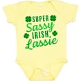 thumbnail image 3 of Inktastic Super Sassy Irish Lassy with Green 4 Leaf Clovers Boys or Girls Baby Bodysuit, 3 of 5
