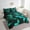 Black and Teal, variant on Black and Red Bedding Twin Size 7pcs Modern Abstract Comforter Set, 3D Glowing Plaid Bedding Comforter Sets Gradient Grid Bed in a Bag, Neon Square Bedding Accessories