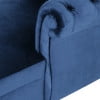 thumbnail image 4 of GDF Studio Harrisville Modern Glam Tufted Velvet Tete a Tete Chaise Lounge with Accent Throw Pillow, Navy Blue and Dark Brown, 4 of 8