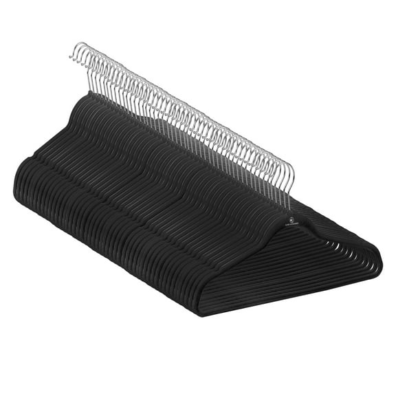 Velvet Hangers, Sturdy and Space Saving Hanger. Black 50 Pack