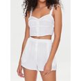 thumbnail image 2 of Arvbitana Women's Loungerwear Outfits Solid Color Sleeveless V-Neck Lace Trim Cami Tops with Wide Leg Shorts 2Pcs Sleepwear Ladies Casual Pajamas Set for Nightwear, 2 of 9