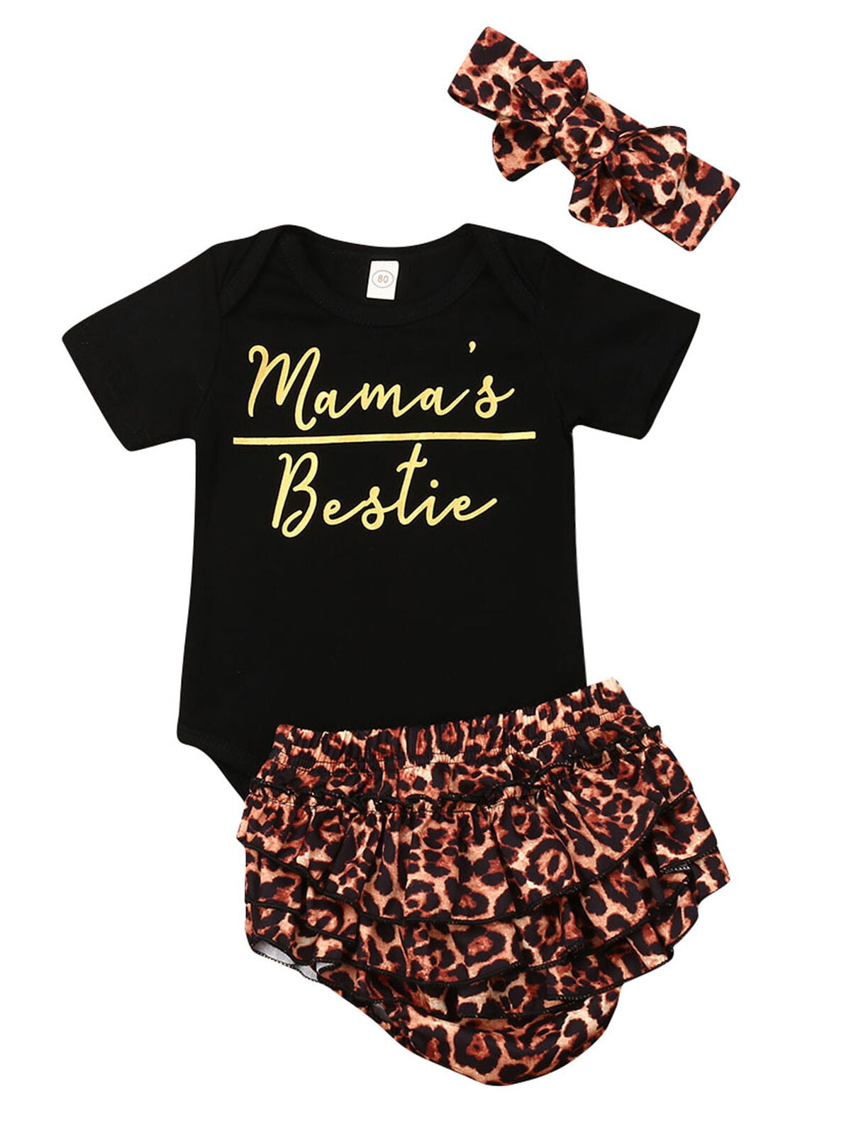Newborn Baby Girls Clothes Floral “Mommy is My Bestie” Bodysuit 