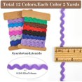 thumbnail image 4 of 24 Yards 2 Styles Rick Rack Trim Ribbon 1/4 inch(7.5mm) Wave Sewing Bending Fringe Trim Woven Fabric Lace for DIY Sewing Crafts Clothes Dress Embellishment Gift Wrapping Party DIY, 4 of 9