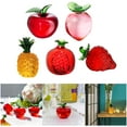 thumbnail image 2 of Artificial Fruit Figurine Decorative Paperweight Miniature Glass Fruit Statue for Home Office Desk Shelves Decoration, 2 of 9