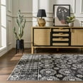 thumbnail image 6 of BoutiqueRugs Kahramankazan Traditional Oriental Floral Area Rug - Bohemian Damask Carpet for Living Room, Bedroom - Machine Washable - Black, Gray, Light Gray - 7'10" x 10' (8x10), 6 of 18