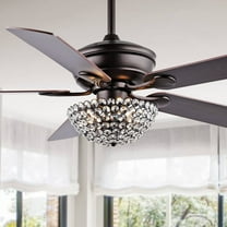 JONATHAN Y Cammy 52" 3-Light Traditional Transitional Iron LED CEILING FAN, Oil Rubbed Bronze