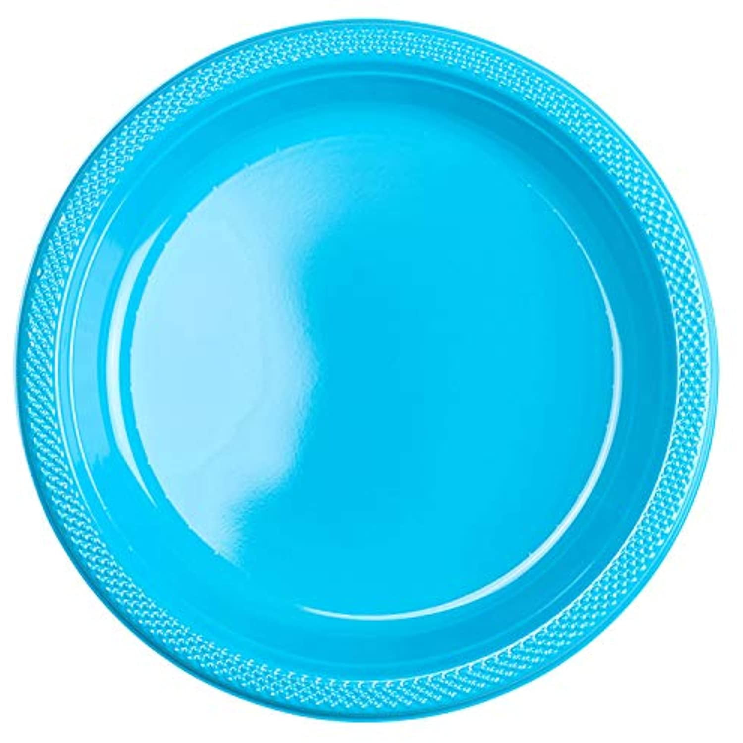 Amscan Big Party Pack Plastic Dessert Plates, 7", Caribbean Blue