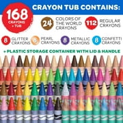 Crayola Crayon & Storage Tub, Bulk 168 Ct, With Specialty Crayons, Art Classroom Must Haves, Back to School Supplies, Coloring Gifts for Teachers and Kids, Ages 3+