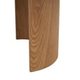 thumbnail image 4 of DecMode 44" x 32" Brown Wood Curved Crescent Console Table with Oval Beige Marble Tabletop, 1-Piece, 4 of 9
