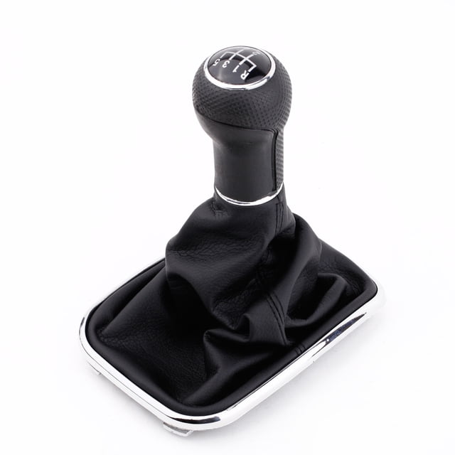 Nuevo 5 velocidades engranajes cambio pomo Gaitor arranque negro cuero de la PU para VW Go Eccomum Bota de perilla de cambio