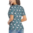 thumbnail image 3 of Fuzoiu Elegant Flamingo Print Women's Classic V-Neck T-Shirt, Short Sleeve V Neck Tees for Casual Everyday Wear,Casual Fit Tee,Summer Fashion Tops-X-Large, 3 of 5