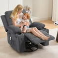 thumbnail image 4 of Cherish Oversized Recliner Chair Nursery – Manual Reclining Rocker, 360° Swivel Glider with Cup Holder, Massage & Heat, Small Single Sofa for Adults, Bedroom, RV, 4 of 9