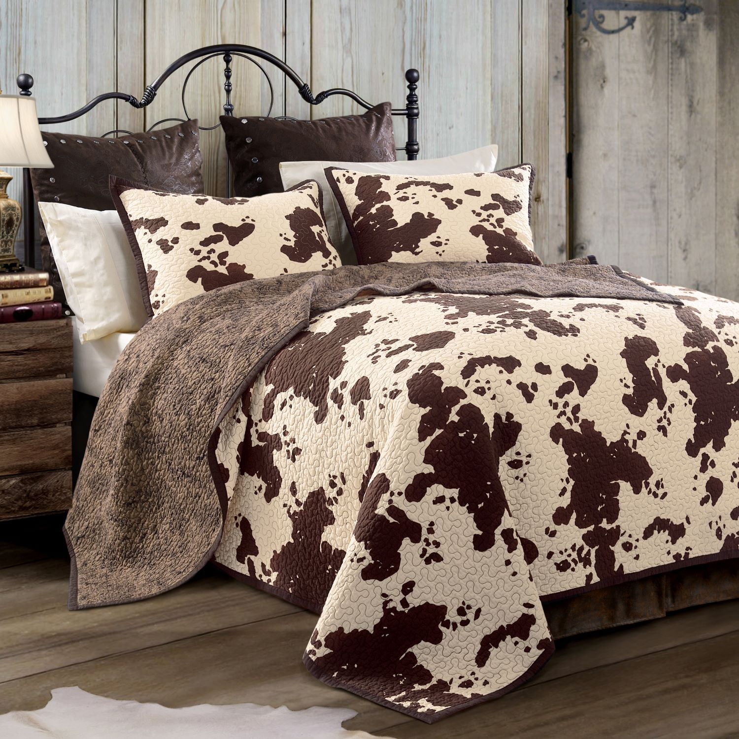 Cow print bed throw deals