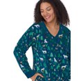 thumbnail image 5 of Aria Women’s Super-Soft Velour 34” Long Sleeve V-Neck Sleepshirt, Sizes XS-4X, 5 of 8