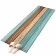 thumbnail image 6 of Farmhouse Aqua Brown Kitchen Runner Rug 2x6 Washable Runners for Hallway Non Slip Vintage Wooden Striped Large Area Rug Indoor Floor Carpet for Bathroom Laundry Entryway Bedroom Living Room, 6 of 8
