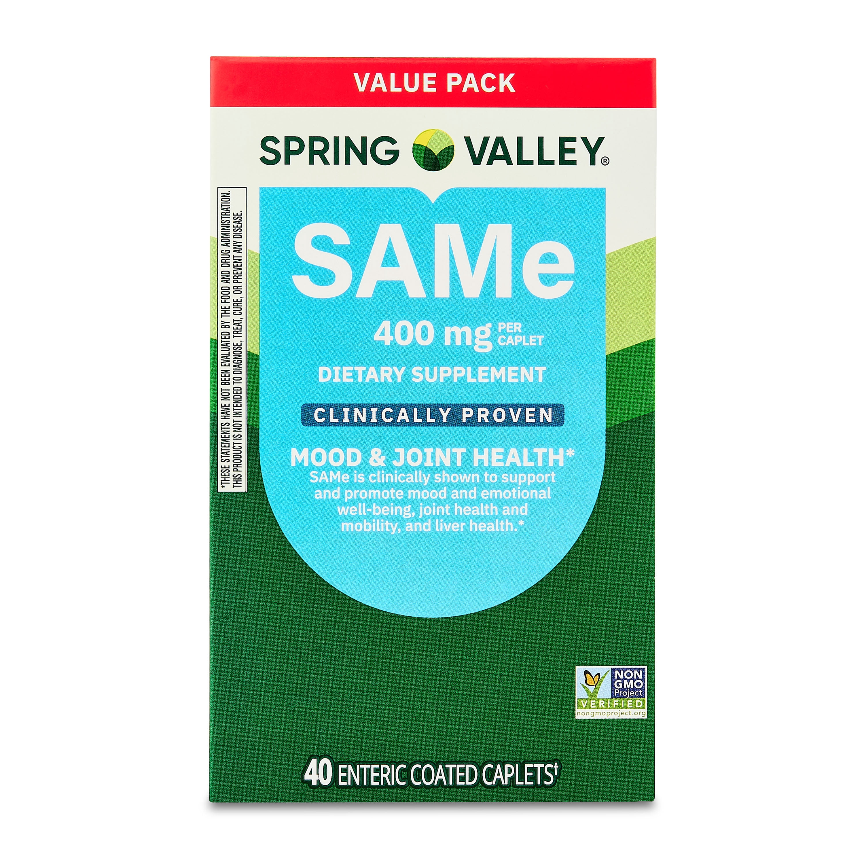 (3 pack) Spring Valley SAMe Dietary Supplement Value Pack, 400 mg, 40 Count