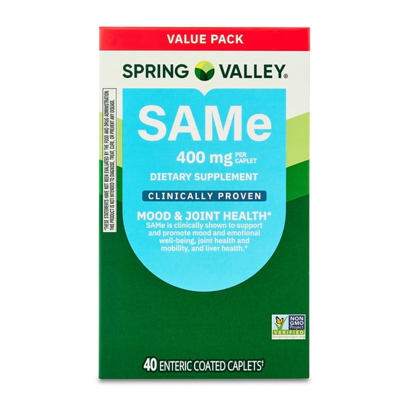 Spring Valley SAMe Dietary Supplement Value Pack, 400 mg, 40 Count