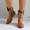 Brown, variant on Bnwani Boots Women Winter Fashion Toe Mid-Heel Thick Ankle Versatile Casual Boot Brown Size 5.5