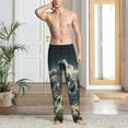 thumbnail image 2 of Kdxio Astronaut Soccer Field Pattern Men's Pajama Pants, Elastic Waist with Drawstring and Pockets, Comfortable Loungewear-Large, 2 of 6