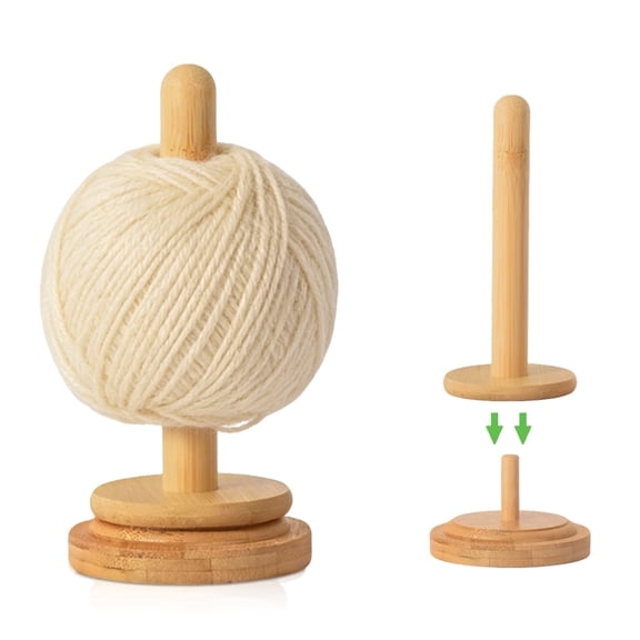 Wooden Yarn Holder for Knitting and Crocheting, Yarn Spinner Holder Revolving Yarn Ball Stand Dispenser Crochet Gift for Craft Enthusiasts