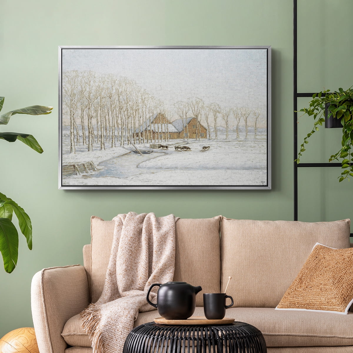 Vintage Landscape-CCLXXVII By Wexford Home Framed in Silver Wood Gallery Wrapped Canvas 25 in. x 37 in.