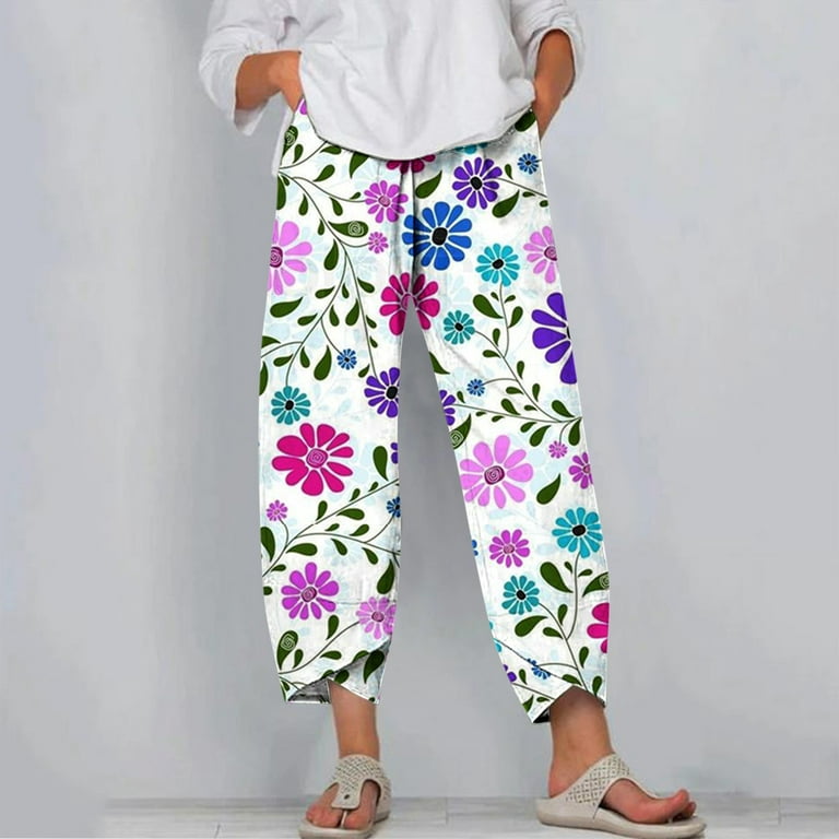 JWZUY Women's Capri Cargo Pants High Waisted Capris with Pockets