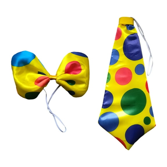 Yokua Cosplay Rainbow Bow Tie/Necktie/Hairband Clown Halloween Show Props Unisex