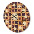 thumbnail image 3 of Designart 'Grid in Orange Retro' Mid-Century Modern Wood Wall Clock, 3 of 5