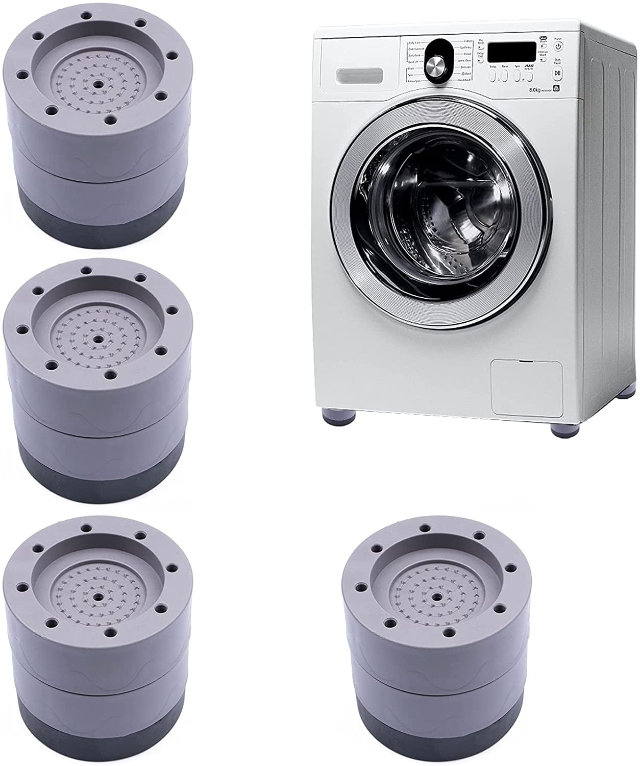 Fridge Washer Leveling Feet Feliciay 4pcs Washer And Dryer Anti-Vibration Pads Shock And Noise Cancelling Washing Machine Support Washing Machine Stabilizer Blue